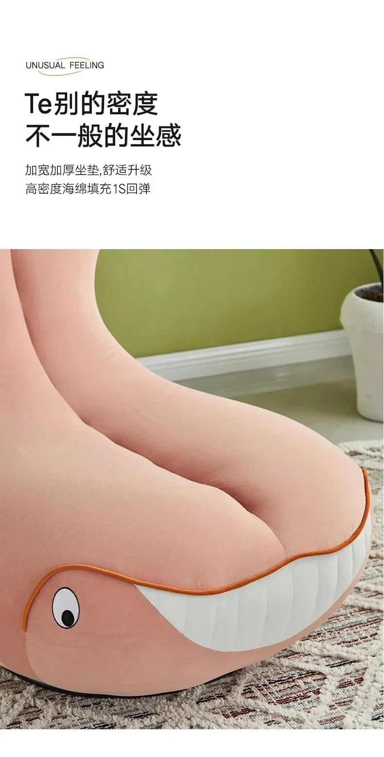 Whale Lazy Sofa Leisure Chair Flannel Rotatable Cute Shark Sofa Single Seat Chair