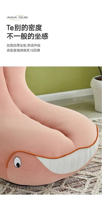 Whale Lazy Sofa Leisure Chair Flannel Rotatable Cute Shark Sofa Single Seat Chair