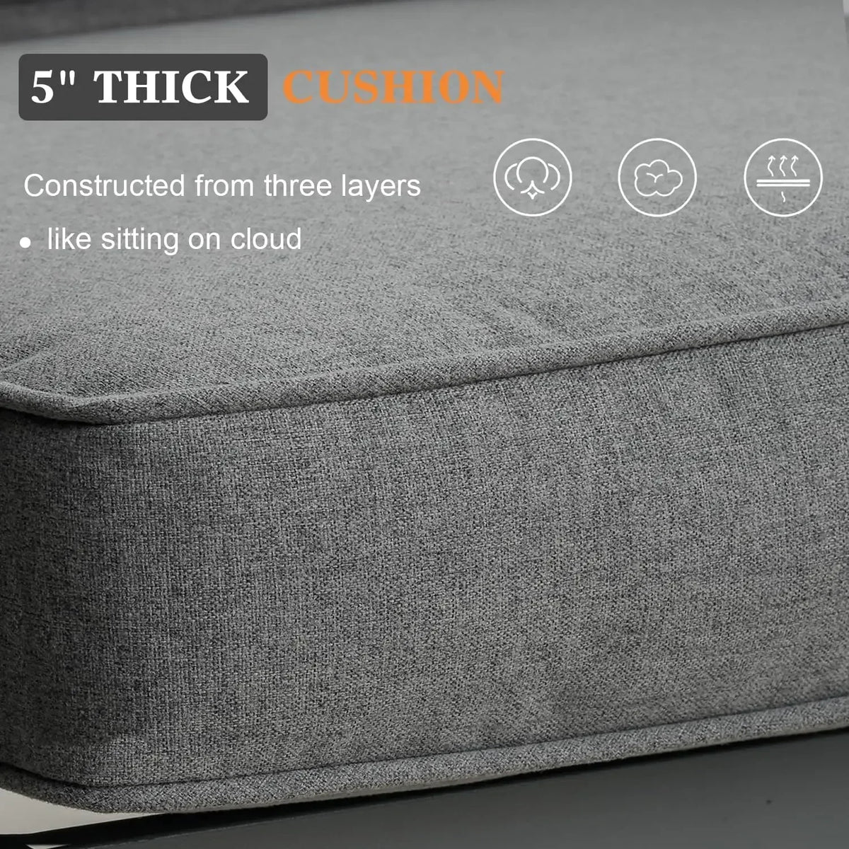 5 Pieces Modern Aluminum Patio Furniture