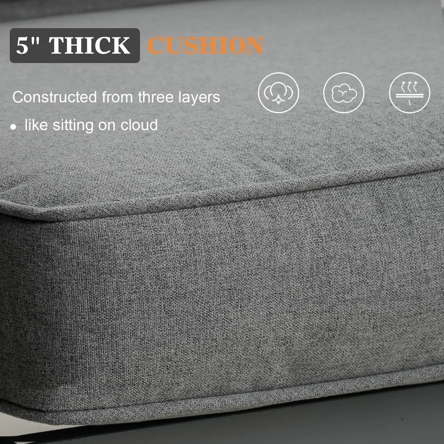 5 Pieces Modern Aluminum Patio Furniture