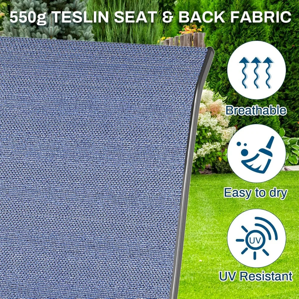 Patio Dining Chairs, Stackable All Weather  Chair, Heavy Duty Outdoor Breathable Chairs Set, w/Armrests, Upgraded C