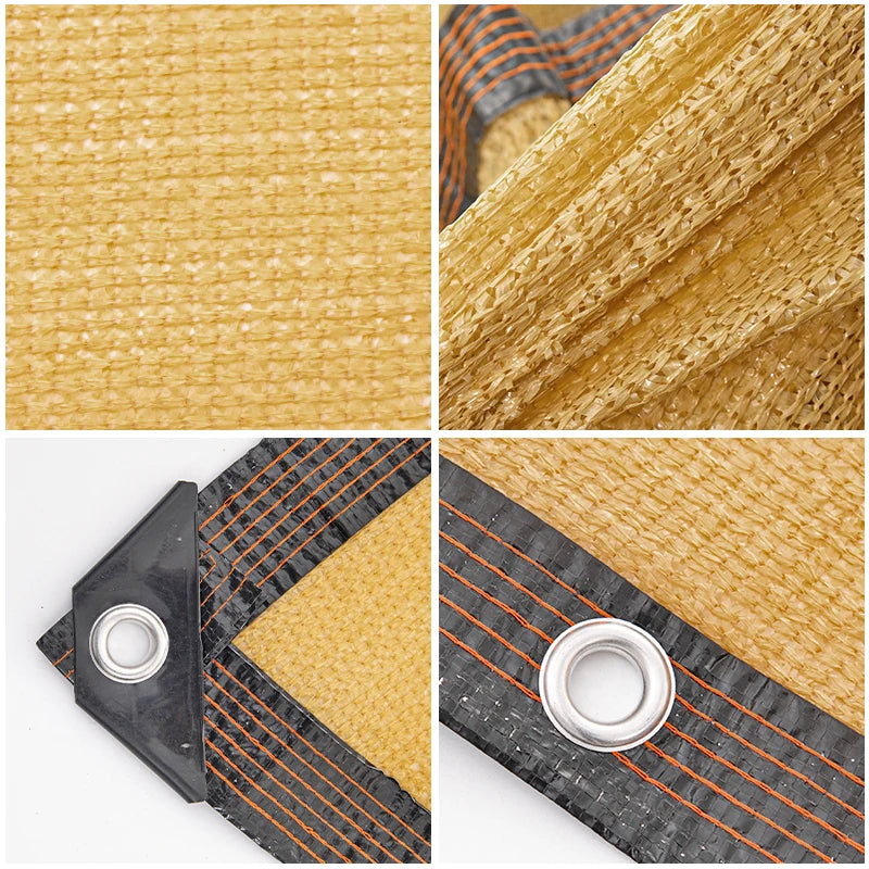 4x4m Camping Awning Tent  Summer Outdoor UV Protection Shade Membrane Sun Shade Net Car Tent Beach Privacy Sunscreen Mesh Cover