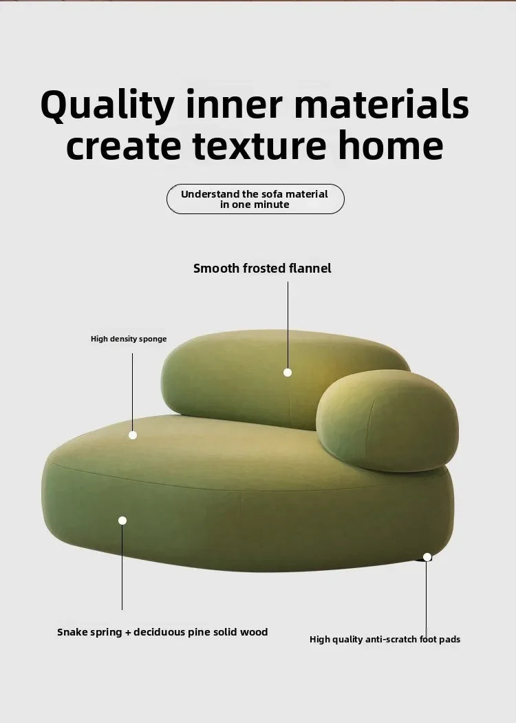 Internet celebrity fabric sofa small cobblestone sofa combination, modern simple creative leisure