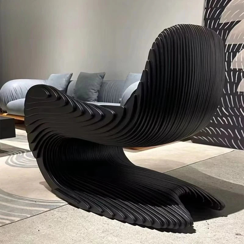 Furniture Modern Living Room Art Furniture Simple Solid Wood Irregular Unique Leisure Single Armchair Family Hotel