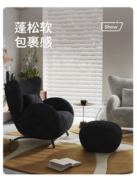 Cream Antelope Single Living Room Sofa Fabric Leisure Chair Middle Antique Lazy Sofa