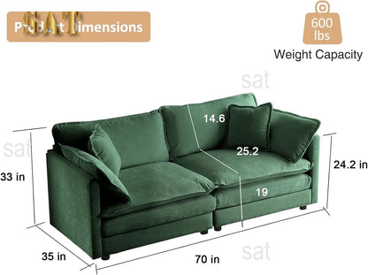 #For L-Shaped Modular Sectional Sofa, 3-Seater Comfy Cloud Couch with Ottoman/Chaise & 5 Pillows for Living Room Bedroom&