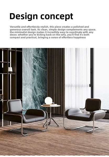 Nordic single chair medieval stainless steel special-shaped convex chair light luxury living room reception leisure chair single