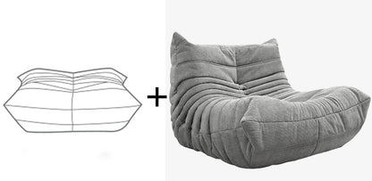 Lounge Bean Bag Chair for Adult Armless Lazy Floor Sofa Fireside Chair for Living Room Gaming Room Bedroom Soft Corduroy Couch