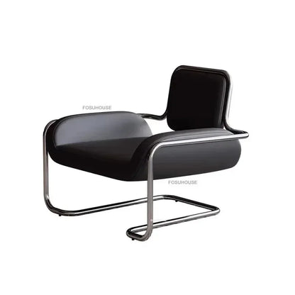 Stainless Steel Designer Armchair Recliner Sofa Modern Nordic Leisure Furniture Contemporary Living Room Balcony Seating