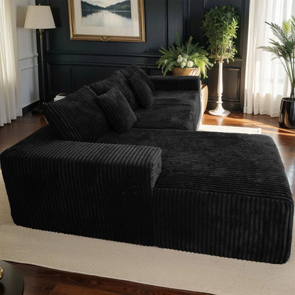 112.99"Cloud Sectional Couch with L-Shape Chaise Modern Modular Sofa with Deep Seat Upholstered Couches with Right Facing Chais