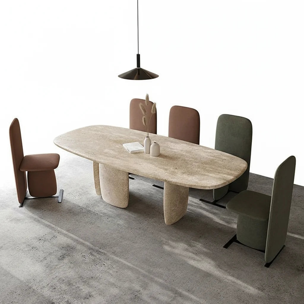 Italian Minimalist Marble Dining Table, Nordic Designer Modern Kitchen Table for Home, Customizable, Safe,, Artful Style