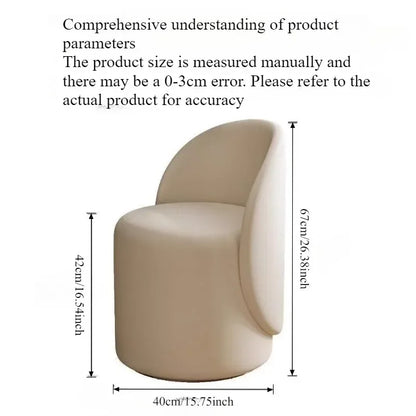 Light luxury Nordic makeup chair bedroom dresser fairy stool high backrest Internet celebrity simple home manicure round stool