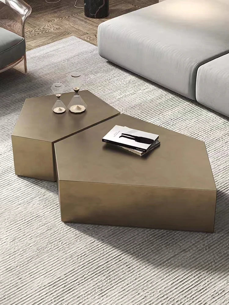 Stainless Steel Living Room Side Table Tea Table European Style Light luxury Household Use Alien Decoration Tea Table Side Table