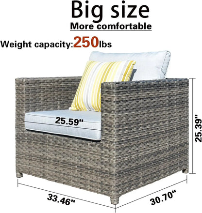 Garden furniture 12 pieces rattan combination sofa set with thick cushions