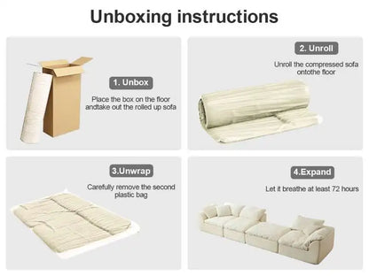 109" Modern Cloud L-Shaped 3-Seater Oversized Deep Seat Chenille Fabric Sofa White Modular Sectional with Ottoman