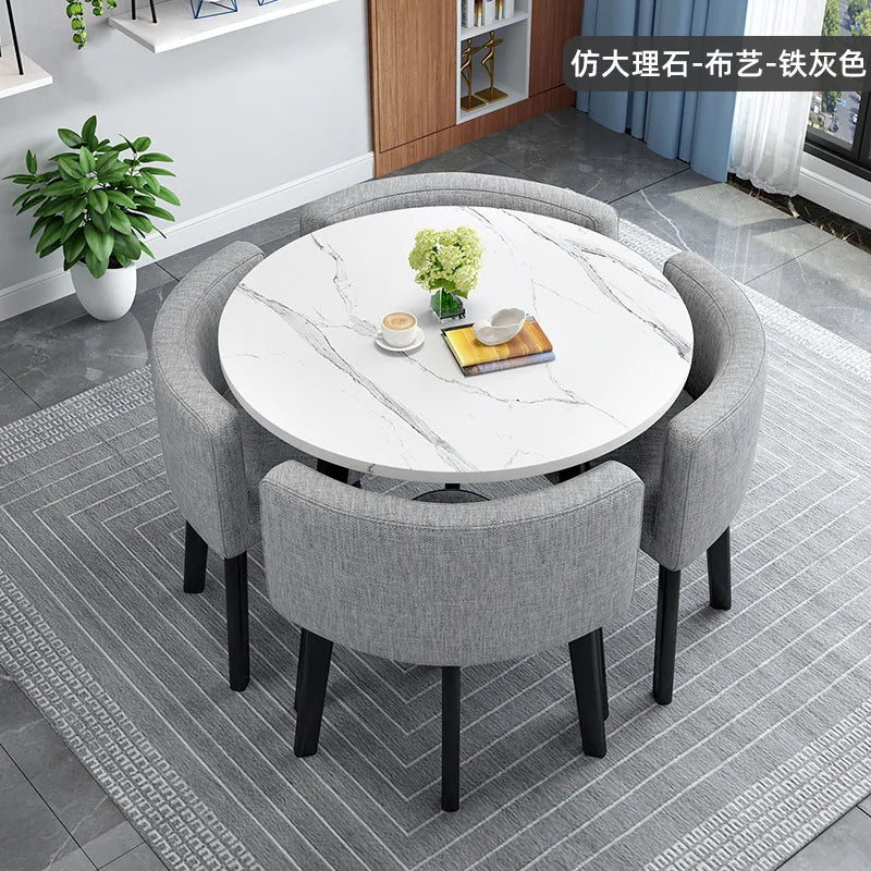 home dining table, Modern simple dining table, apartment rental room, leisure negotiation, reception table and chair combination
