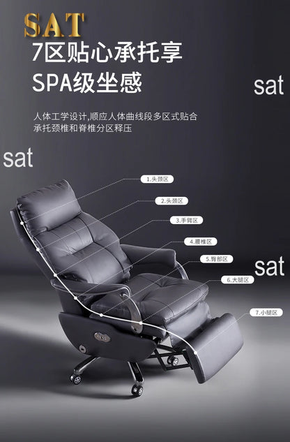 /Electric Leather Boss Chair Modern Design Comfortable Ergonomic Trendy Chair Swivel Arm Footrest Salon Silla Oficina Furniture