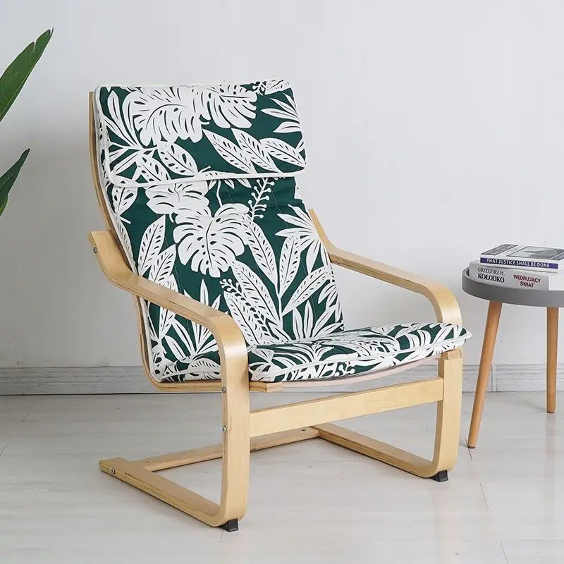 Nordic Lounge Chair - Solid Wood Armrest Recliner for Balcony & Nursery