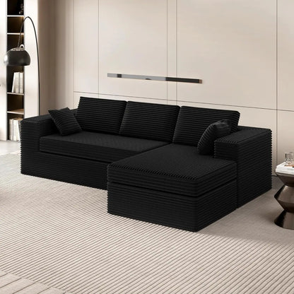 108” Cloud Boneless Couches for Living Room，Modular Sectional Cloud Couch with Deep Seat,Comfy Boneless L Shaped Couch-Oversized