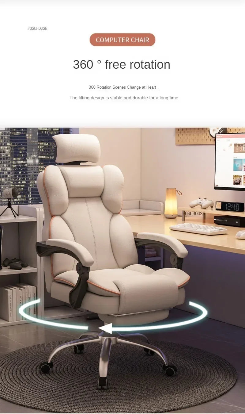 Ergonomic Office Gaming Chair Mobile Swivel Recliner Lounge Study Armchair Nordic Design Home Computer Chair