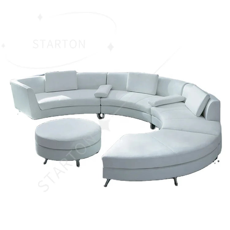 New Design Living Room Furniture Korean Style Sofa  Leather Leather Corner Sofa