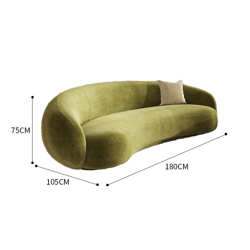 C Nordic Wabi-sandy Wind Curved Sofa Household Small Apartment Fabric Sofa