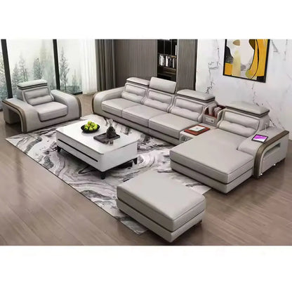 Modern Genuine Leather L Sofa Luxury Genuine Leather Sofa Set Furniture Living Room Couch