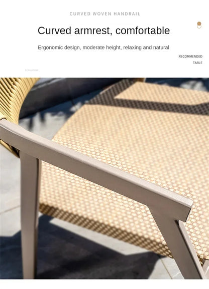Outdoor Garden Furniture Sets Waterproof Open-air Balcony Aluminum Alloy Chair Outdoor Furniture Sets Courtyard Table and Chair