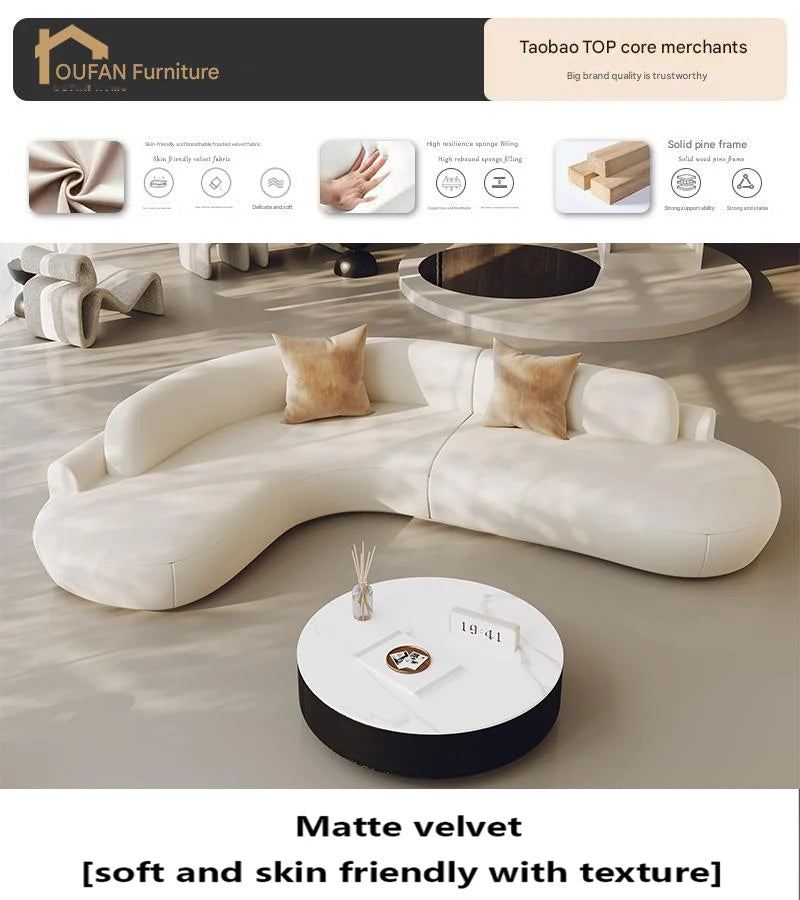 White Minimalist Comfortable Large Size Living Room Sofas Terrace Furniture