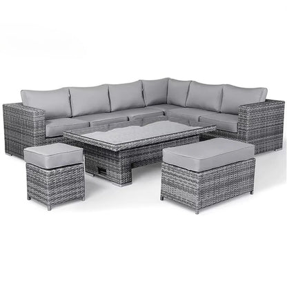 Modern Luxury Lounge Waterproof Patio Couch Sofa Garden Set Fire Pit Aluminum Wicker Rope Rattan Outdoor Furniture Set