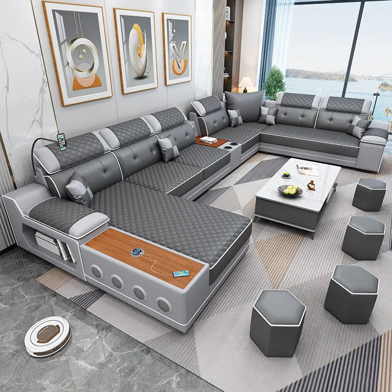 New multi-functional sofa simple modern living room large corner removable and washable technology cloth sofa combination furnit