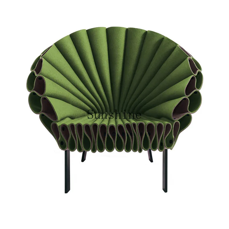 Nordic design art peacock open screen petals creative circle light special-shaped leisure single chair