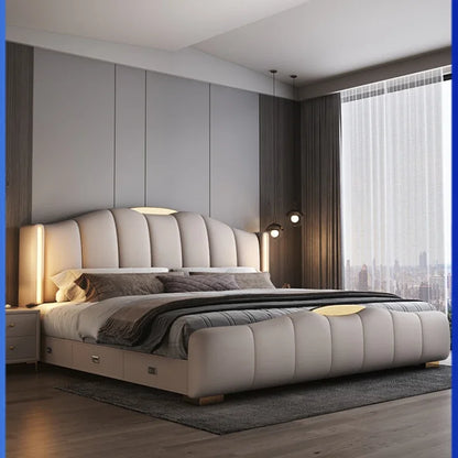 Luxury Frame Double Bed King Size Modern Living Room Frame Double Bed Queen Hotel Princess Cama De Casal Bedroom Furniture