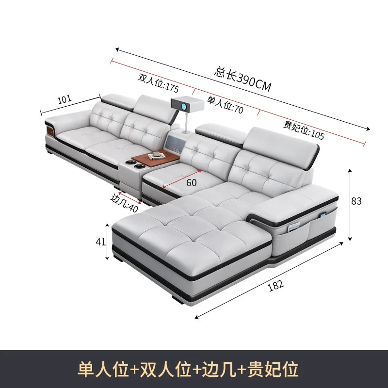 Modern Minimalist Sofa Electric Massage Chiar Floor Multifunctional Corner Sofa Lounges Relaxing Living Room Couch Furniture