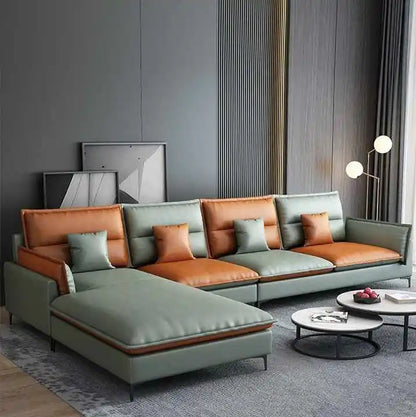 Luxury Charging  Sofas Bed U Shaped Sectional Furniture 7 Seat Modern European Fabric Living Room Sofas Set