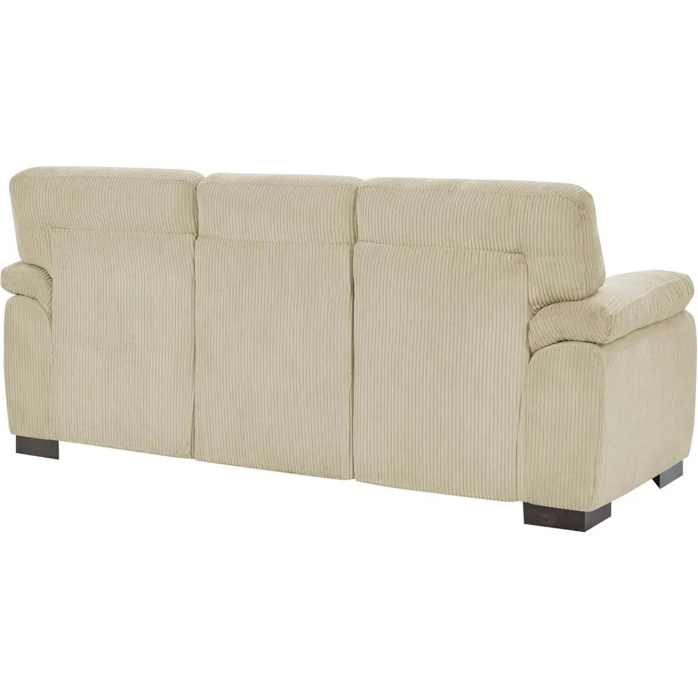 81" Modern Sectional Sofa Couch for Living Room, Upholstered Corduroy 3 Seater Sofa for Small Space Apartment, Deep Seat