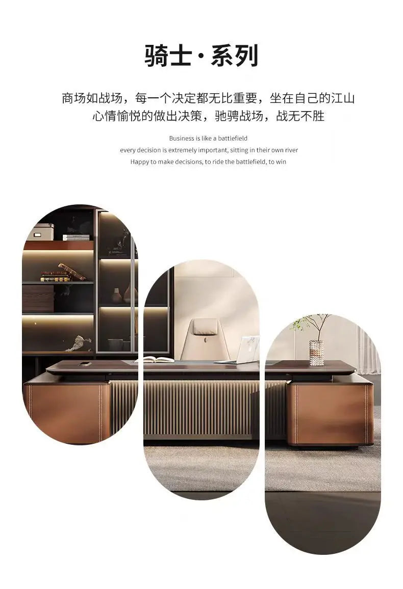 Boss Office President's Desk Light Luxury Advanced Sense Large Class Desk Furniture Chairperson's Office Desk And Chair Combinat