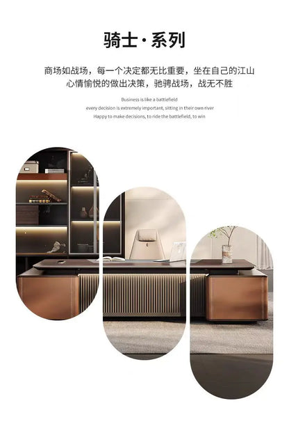Boss Office President's Desk Light Luxury Advanced Sense Large Class Desk Furniture Chairperson's Office Desk And Chair Combinat