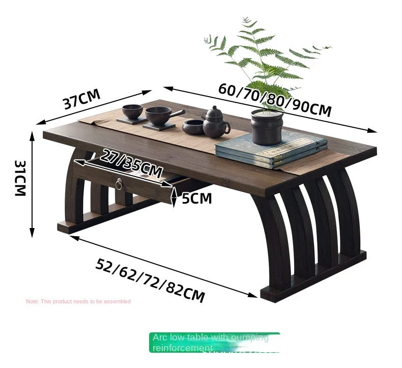 Nanzhu bay window small tea table tatami Japanese low table tea table small table bedroom folding kang table household use