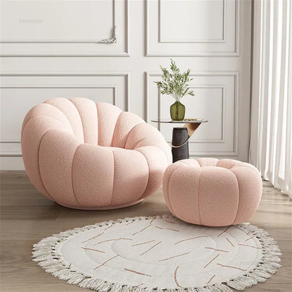 Modern Living Room Sofa Lambswool Pumpkin Sofa Chair Creative Home Balcony Swivel Lounge Chair Fitting Room Bedroom Single Sofas