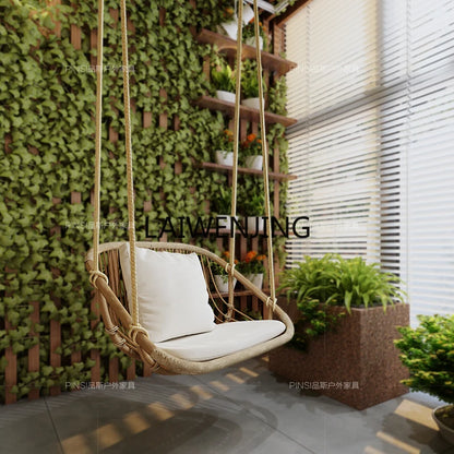 MJY hanging basket rattan chair single double swing sofa indoor cradle ceiling rattan chair