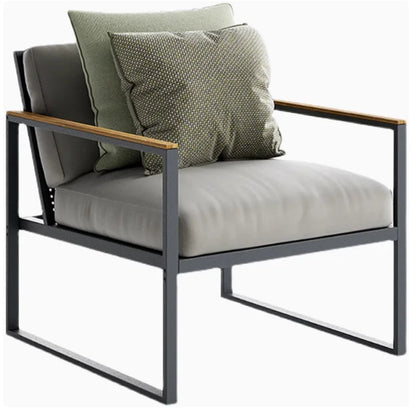 Customized outdoor leisure sofa cafe aluminum alloy lazy sofa coffee table hotel garden balcony villa furniture