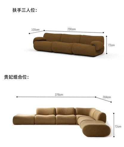 Module combination wabi-sabi wind living room sofa small apartment corner sofa