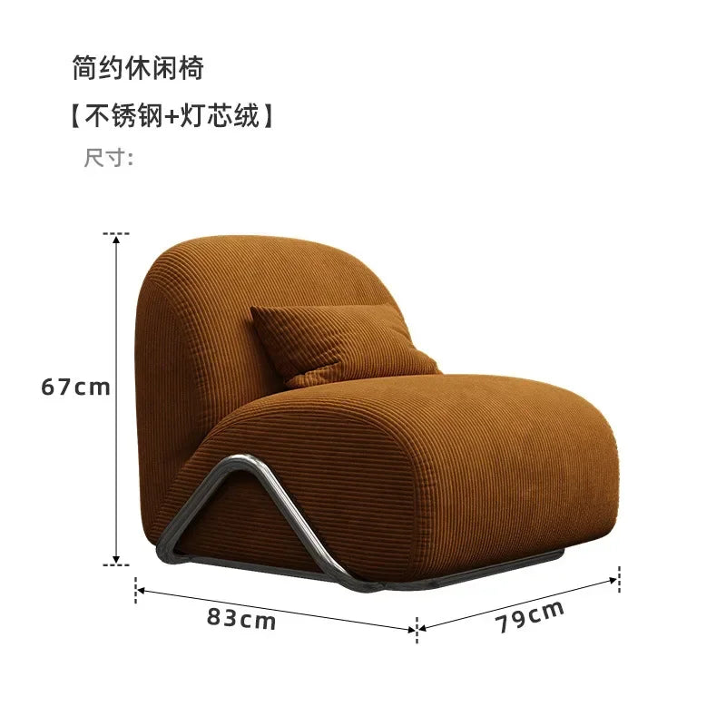 Nordic Velvet Living Room Chairs Lazy Comfortable Ergonomic Accent Living Room Chairs Italian Design Home Furniture Sillas LLLC
