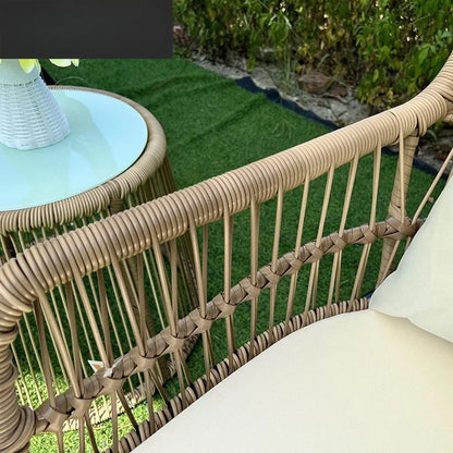 Outdoor garden courtyard rattan weaving chair outdoor living room coffee table rattan art table and chair furniture