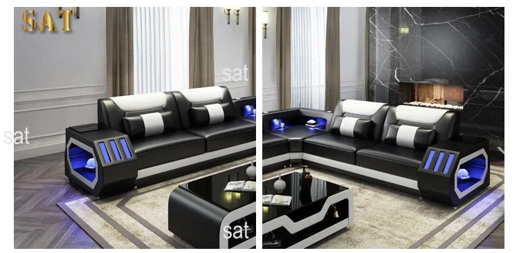 Internet celebrity modern multi-functional led living room comfortable living room reclining sofa
