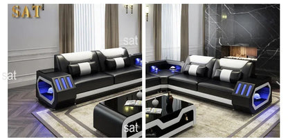 Internet celebrity modern multi-functional led living room comfortable living room reclining sofa