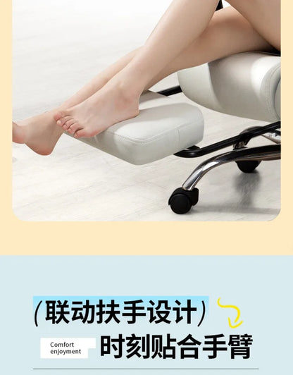 Headrest Pillow Office Chair Cushion Wheels Leather Luxury Modern Office Chair White Lounge Cadeiras De Gamer Home Accessories