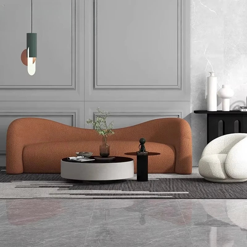 WISEMAX FURNITURE meubles de salon design canapés de sol en forme de L ensemble Teddy canapé modulaire sectionnel en tissu de forme incurvée
