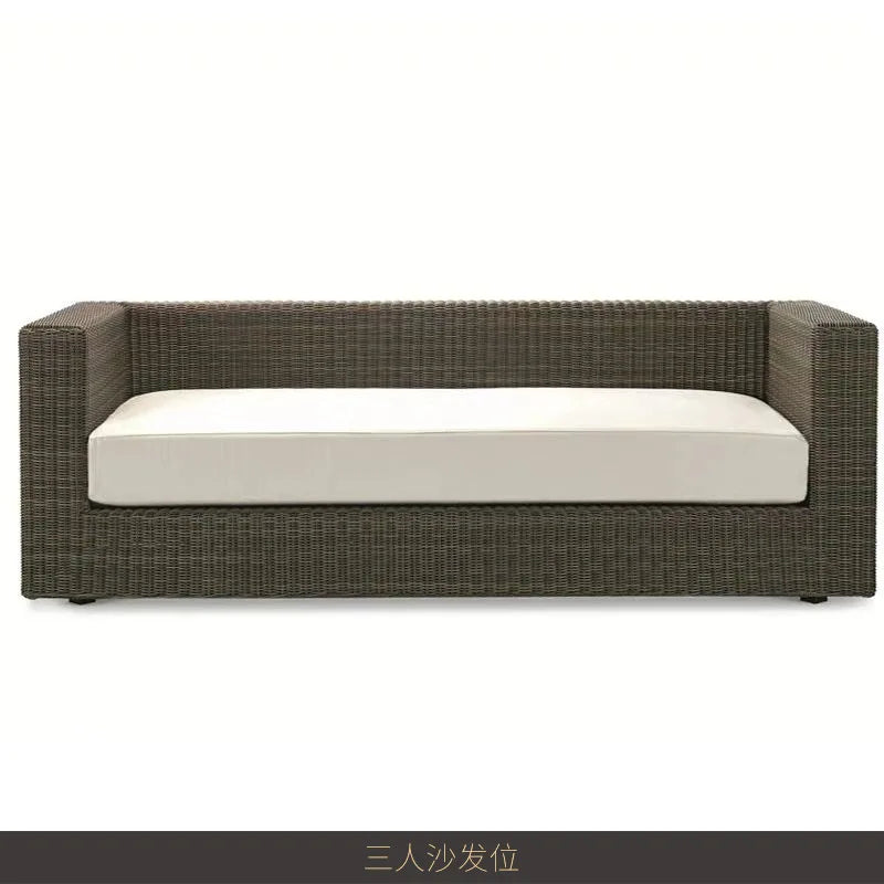 Outdoor rattan sofa combination waterproof and sun protection outdoor leisure courtyard villa balcony terrace sunroom